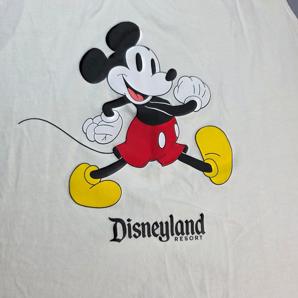 Disney‎ Disneyland Resort Mickey Mouse Graphic Tank Top Off-White Mens 1X / XL